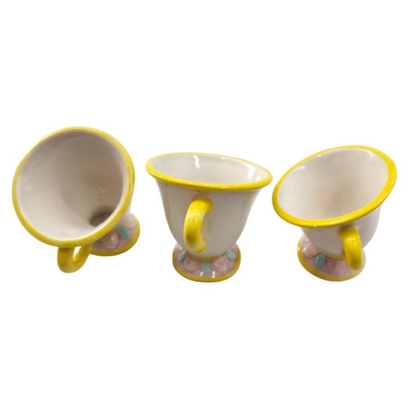 Vintage Disney BEAUTY & THE BEAST Toy China Tea Cup Set of 3 Mrs. Potts - Picture 9 of 11